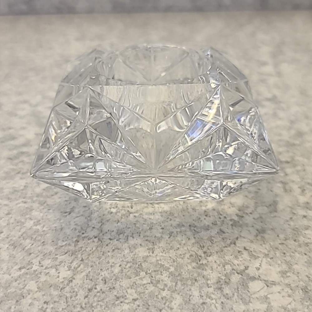 Chunky Heavy LCrystal Square Candle Holder